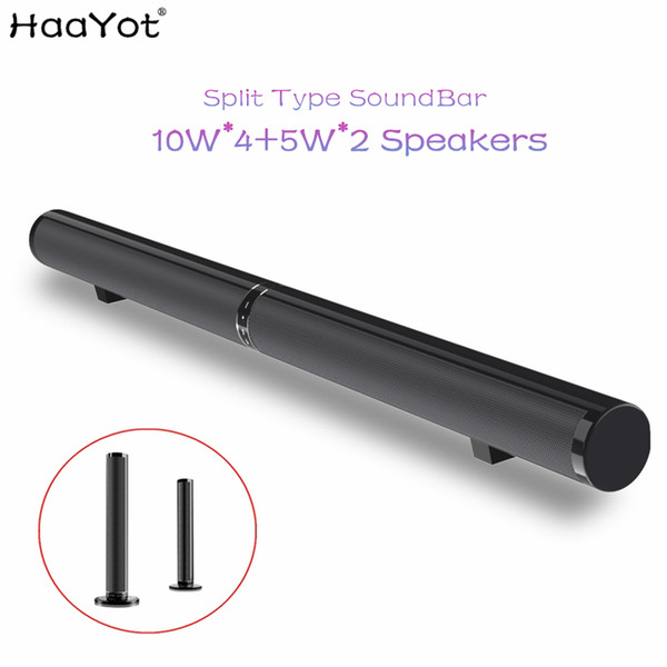 HAAYOT Split Type 50W HIFI Wireless Bluetooth Speaker Stereo Soundbar Support USB Optical RCA HDMI Subwoofer for TV Sound Bar Home Theatre