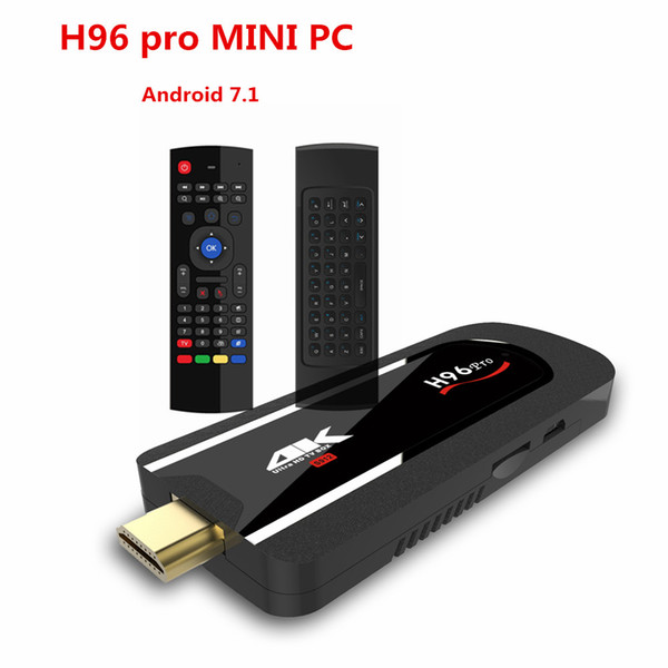 H96 pro Mini PC Amlogic S912 64bit Octa-core android 7.1 BT4.1 tv box 2G 8G Support 4K H265. mini Android HDMI TV Stick Full HD