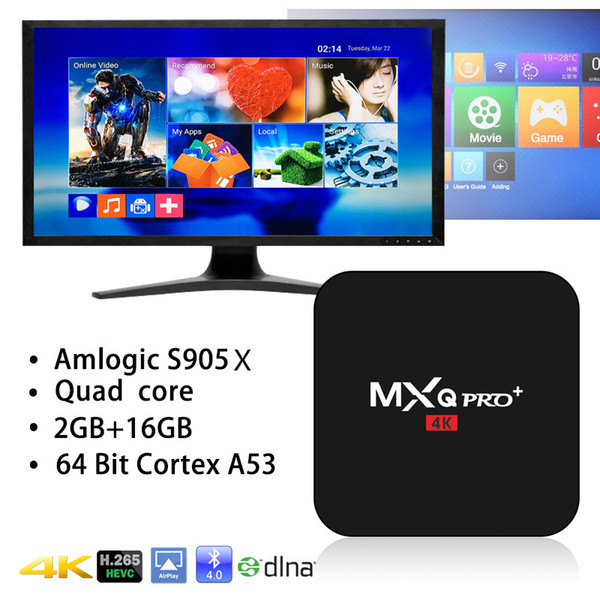 Android box;AML S905X MXQ Pro+Android 6 4K HD TV set-top box double frequency WIFI 2G 16G