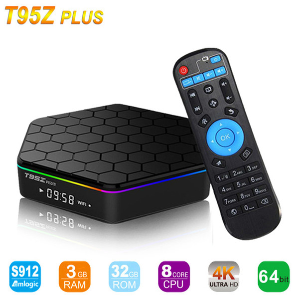 T95Z Plus Smart TV BOX Amlogic S912 Octa Core Android 7.1 Smart TV BOX 2.4G/5GHz WiFi 4K Set Top Box