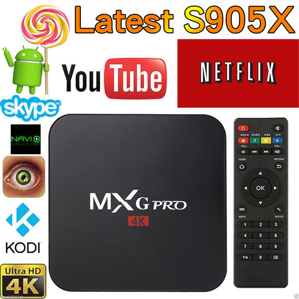 MXQ pro 4K Smart TV Box Network player S905x Android 5.1 Lollipop Quad Core 1GB 8GB Ultimate Loaded Wifi HDMI Stream Internet TV Box