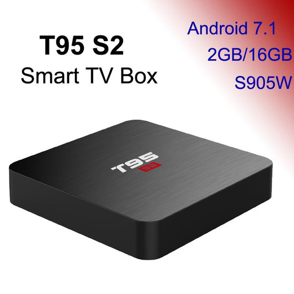 T95 S2 Android TV Box 2G 16G Amlogic S905W Quad Core 3D 4K Streaming Meida Player 2.4G Wifi Android7.1 Smart Boxes TVBox 1GB 8GB Set Top Box