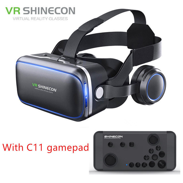 Authentic Shinecon 6.0 Pro VR Headset Stereo Virtual Reality Smartphone 3D Glasses Google BOX VR Headset with Remote Controller for Android