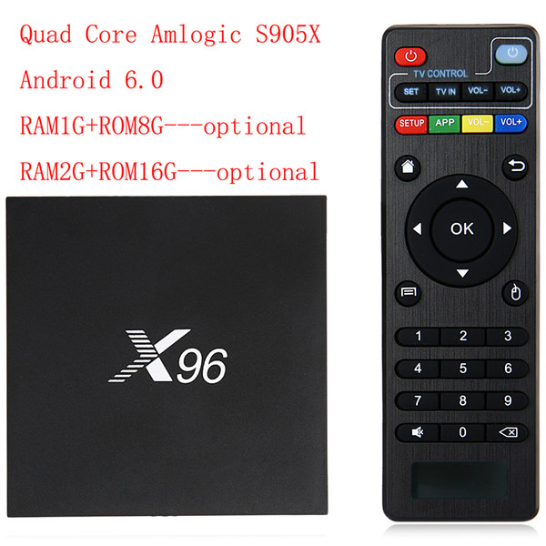 Wholesale Amlogic S905X Quad Core WIFI 4KHD Media Player Smart Set Top BOX X96 Android 6.0 TV Box