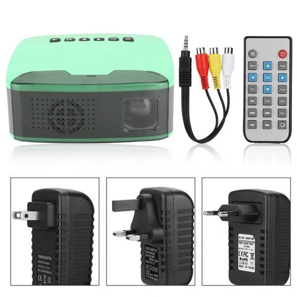 MY20 Mini 1080P HD Projector Portable Cinema Beamer AV/HDMI/USB/TF Green 110-240V on sale