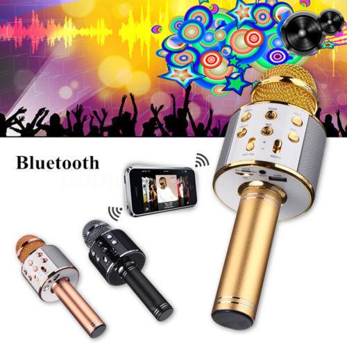 KTV- W8/Q5 Wireless Karaoke Handheld Microphone USB Player Bluetooth Mic Speaker