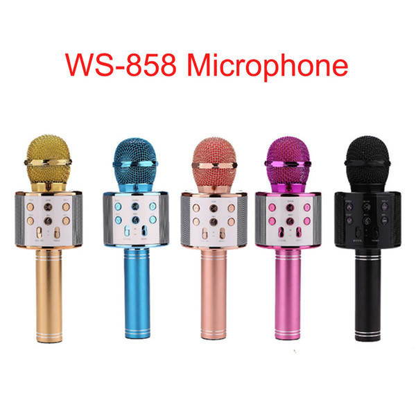 WS-858 Wireless Microphone Portable Karaoke Hifi Bluetooth Speaker Music Player WS858 Mic for Home KTV VS Q7 Q9