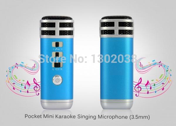 Wholesale-Free Shipping!!Mini Pocket Microphone KTV Karaoke Player Portable for iPhone / iPad/PC/MP3/MP4/MP5