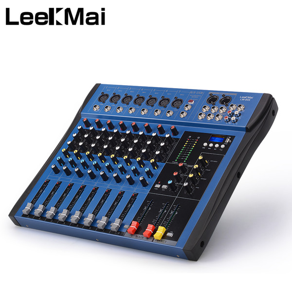 LM-80S USB Professional 8 Channel Audio Mixer Built-in Digital Effect Mixer Music Ultra-thin Design for Stage Performance