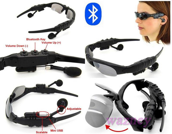 v4.1 Sunglasses Bluetooth Talk function Headset Headphone Sun Glasses Micphone For iPhone samsung *150set/lot