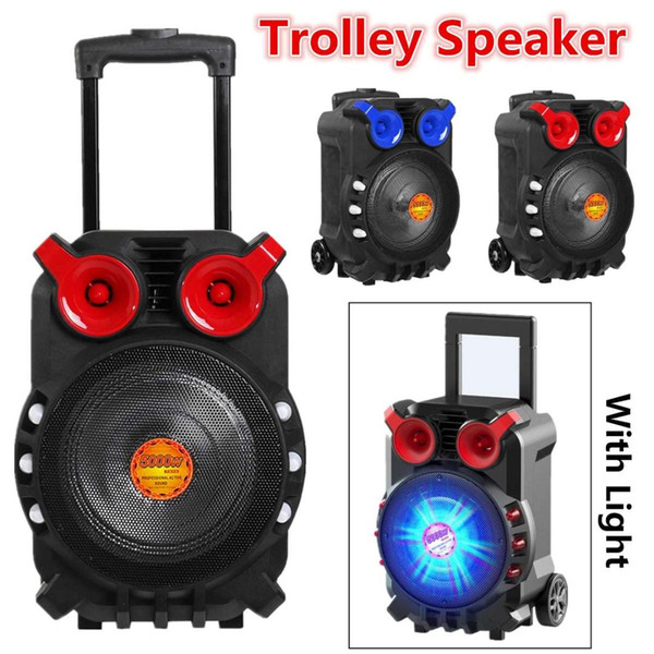 Trolley speakers High Power Bluetooth Audio Speaker Light Singing TFT Display USB TF Card BT Karaoke KTV System With Light