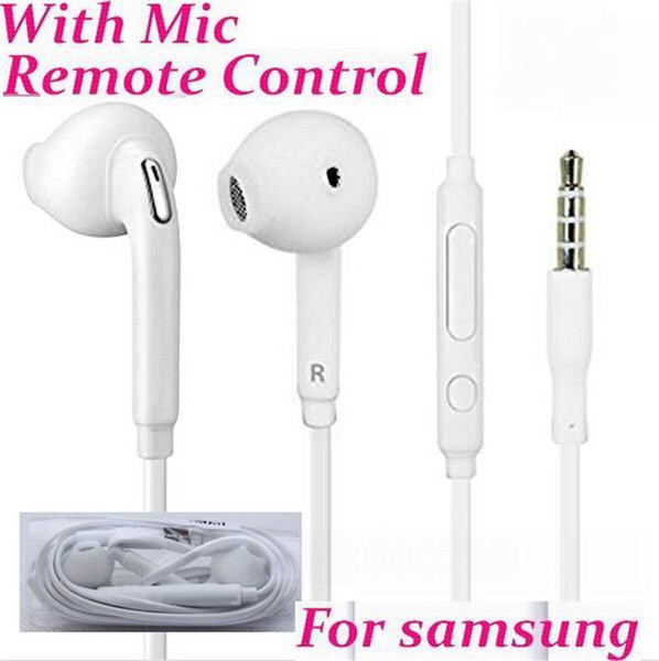 200pcs/lot* in-ear S6 earphone Headset 3.5mm With Volume Control with Mic For Samsung Galaxy s6 edge S7 s5 s4 s3 note 5 4 3