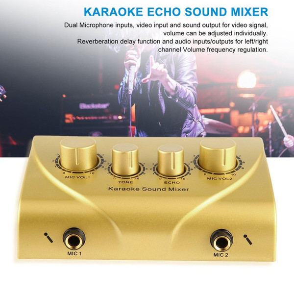 Karaoke Sound Mixer Professional Audio System Portable Digital Audio Sound Karaoke Machine Mixer System Player gold