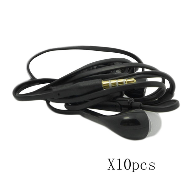 White/Black 10pcs 3.5mm Audio In-Ear Compatible Headset Earphone Earbud Mic Built-in Microphone With Volume Control function