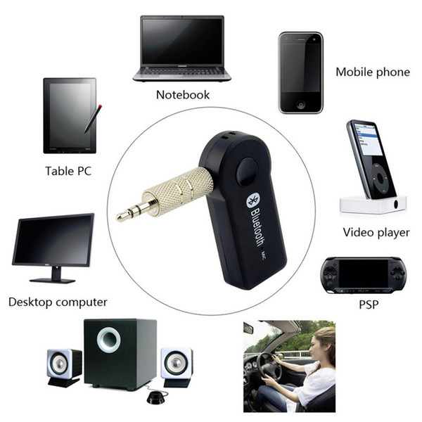 Wireless Car Bluetooth Receiver Adapter 3.5MM AUX Audio Stereo Music Hands-freeHome Car Bluetooth Audio Adapter 400set/lot