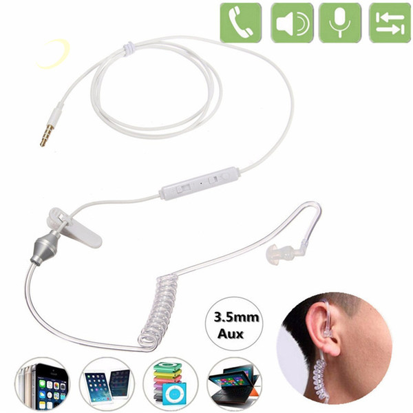 300pcs 3.5mm FBI Style Cool In-ear Headset Radiation protection Earphone monitor Earpiece Talkabout Mini Walkie Air duct earbuds