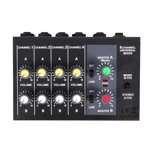 8 Channel Digital Mixing Console Karaoke Universal Mixer Console Mono/Stereo Microphone Mixer Adjusting Panel