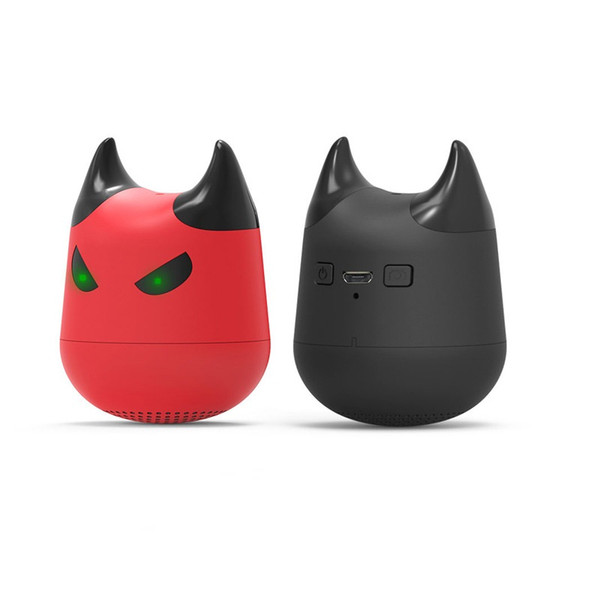 PCTC 2pcs wireless Bluetooth Portable cartoon mini red devil speaker bass artillery loudspeaker(2red packs)