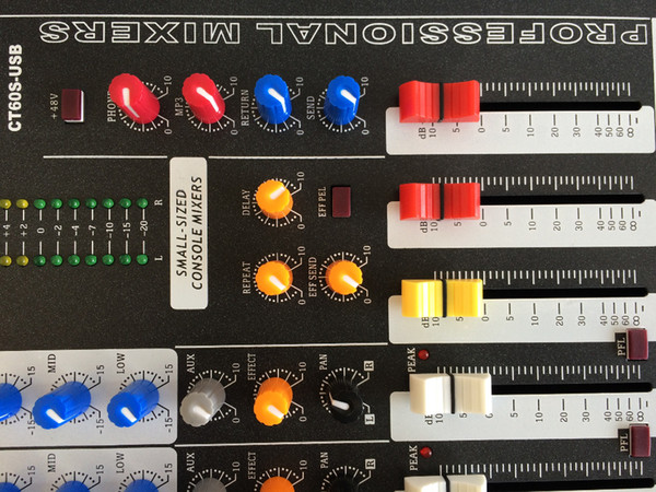 CT60S Professional Audio Mixer 6 Channels Mezcladora De DJ