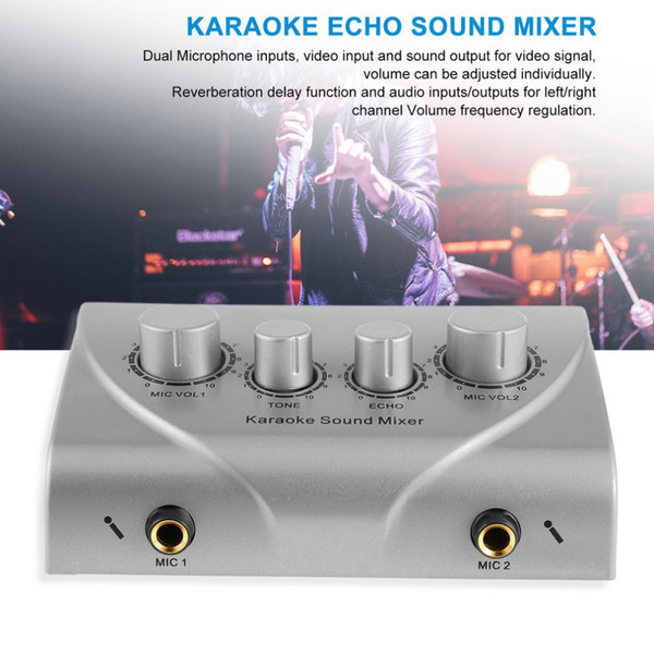 Karaoke Sound Mixer Professional Audio System Portable Digital Audio Sound Karaoke Machine Mixer System Player silver