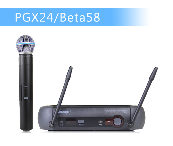 Wholesale-Free Shipping !! UHF Professional Wireless Microphone System PGX24/BETA58 PGX14 PGX4 PGX2 MIC for STAGE without case!Normal box