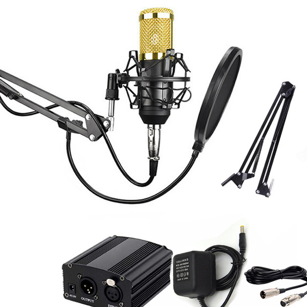 Original Condenser Microphone BM-800SF Audio Studio Vocal Recording Mic Karaoke + Microphone Hold Stand + POP Filter bm 800