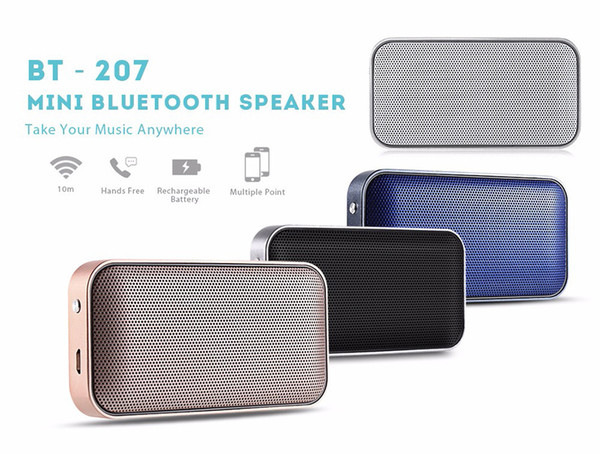 BT207 Portable wireless Bluetooth Subwoofer Audio mini metal outdoor telephone music loudspeaker