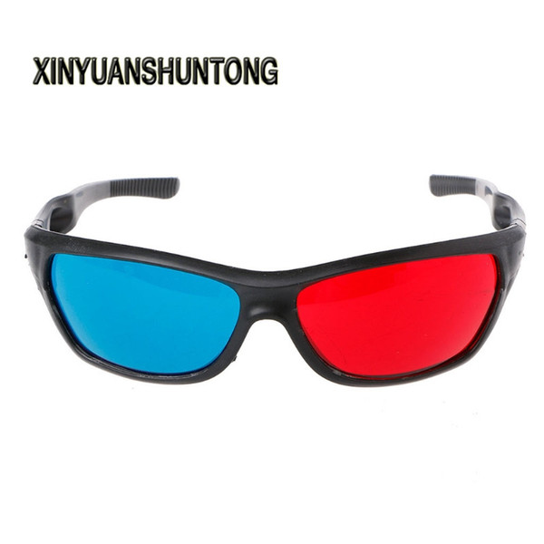 Binyuanshuntong gafas 3D marco blanco Universal rojo azul Anaglyph gafas 3D para juego de películas DVD Video TV