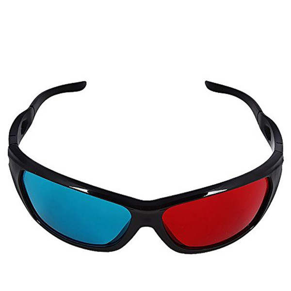 Universal 3D Plastic Glasses Black Frame Red Blue 3D Visoin Glass For Dimensional Anaglyph Movie Game DVD Video TV