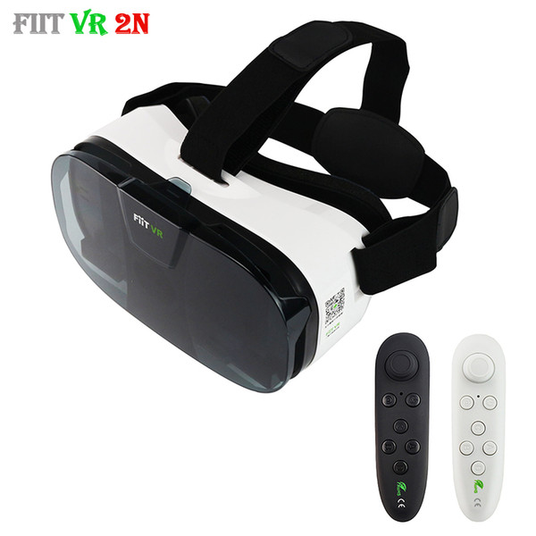 Fiit 2N glasses VR 3D Glasses Virtual Reality Headset vrbox Head Mount Video Google Cardboard Helmet For 4'-6' phones + Remote