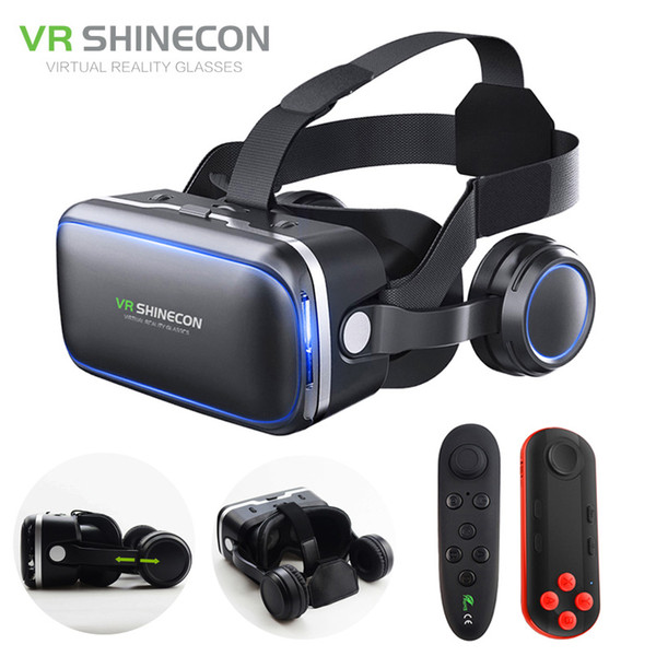 VR Headset Shinecon 6.0 Pro Stereo BOX Virtual Reality Smartphone 3D Glasses Google VR Headset with Controller for Android