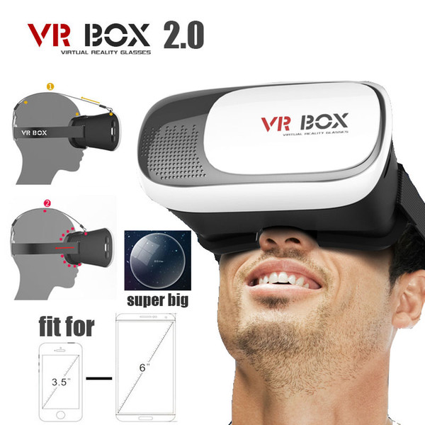 Free DHL Head Mount Plastic VR BOX 2.0 Version VR Virtual Reality Glasses Google Cardboard 3d Game Movie for 3.5