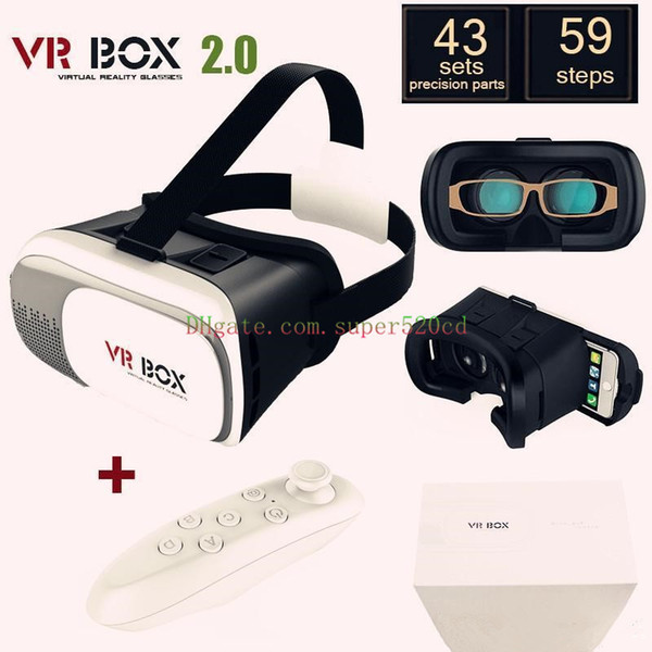 10X 2016 Google cardboard VR BOX II 2.0 Version VR Virtual Reality 3D Glasses For 3.5 - 6.0 inch Smartphone+Bluetooth Controller freight fre