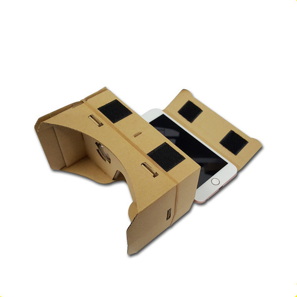 HOT DIY Google Cardboard Mobile Phone Virtual Reality 3D Glasses Unofficial Cardboard Google Cardboard VR Toolkit 3D Glasses Free Shipping