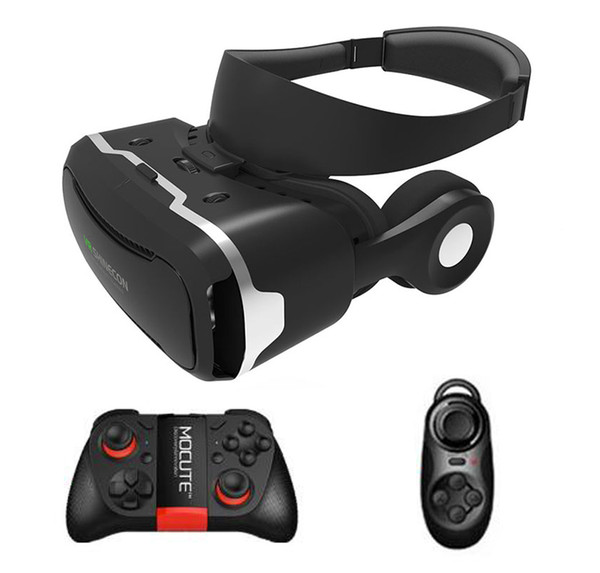 VR Shinecon 4.0 Virtual Reality 3D Glasses Headset VRBOX +Headphone Stereo/Mic/Control Button for 4.7-6.0' Mobile Smartphone