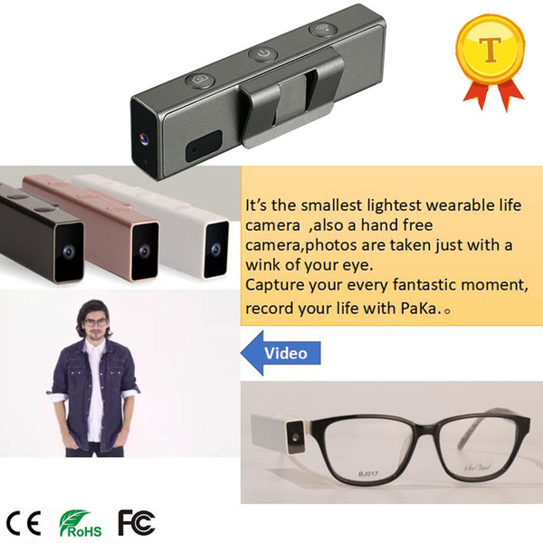 2018 new popular wifi light smart camera hang on glasses hand free camera glasses for Riding,Climbing,travelling,party,meeting