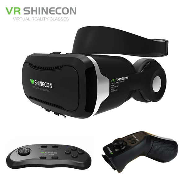 VR Shinecon 4.0 Stereo Virtual Reality Smartphone 3D Glasses Headset Google BOX + Headphone/Control Button for 3.5-5.5' Mobile