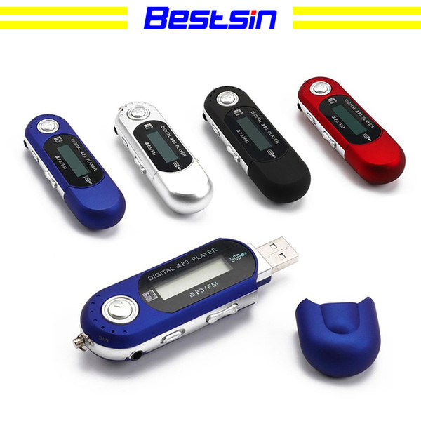 Bestsin Poppular USB Digital MP3 Music Player Flash Drive LCD Screen Mini FM Radio Slim Blue WMA MP3 Digital Music Media Player L3EF