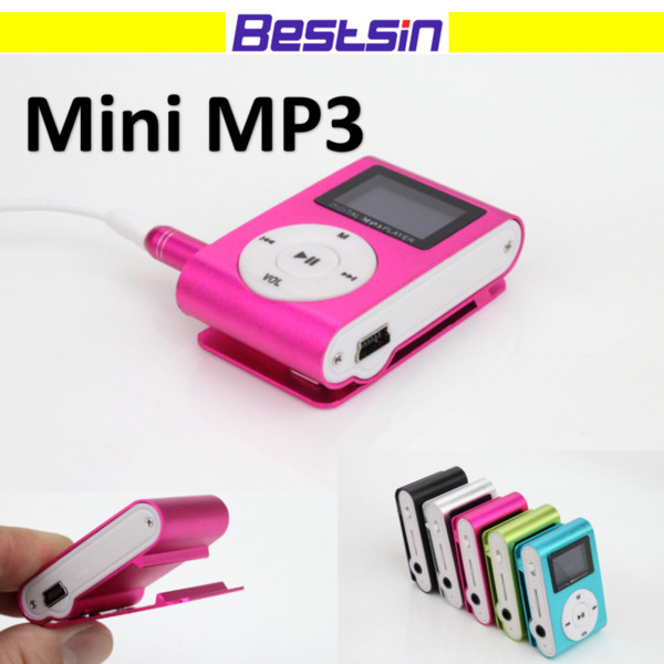 MINI Clip MP3 Player with 1.2 Inch LCD Screen Music player Support Micro SD Card TF Slot + Earphone +USB Cable with box