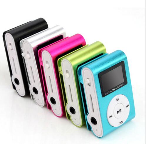 Free shipping Mini Clip MP3 Player with LCD Screen & FM support Micro SD TF Card