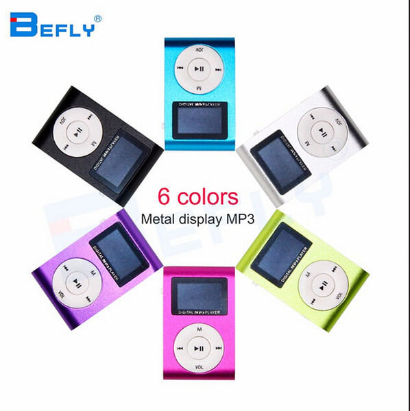 Hot marking Mini USB Clip MP3 Player LCD Screen Support 32GB Micro SD TF Card Digital Mp3 players Come with Earphone USB Cable