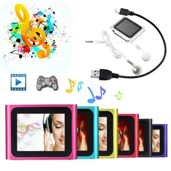 6th Generation Clip Digital MP4 Player 1.8 inch LCD support TF card MP3 FM VIDEO E-Book Games Photo Viewer MP4 R-662 free shipping