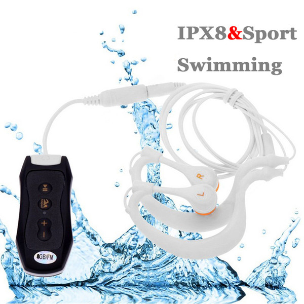 IPX8 Waterproof earphone Headphones 8G Mp3 Player For Swimming Surf Scuba Diving Wear Type Earphone In-ear Headset Wholesale Drop Shipping