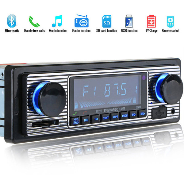 Bluetooth Vintage Car Radio MP3 Player Stereo USB AUX Classic Car Stereo Audio