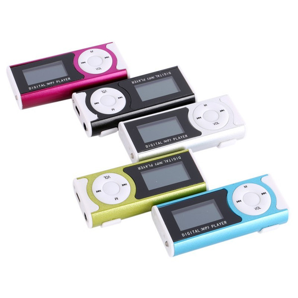 Mini Mp3 Player With LCD Screen Built in Speaker Music Support 2GB 4GB 8GB 16GB 32GB TF card MP3 player Free the DHL