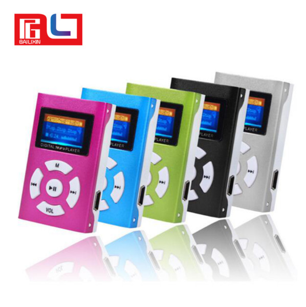 USB Mini Music LCD Screen Support 32GB Micro Memory Digital MP3 With Earphone, USB Cable, Retail Box,