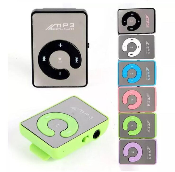 Mini Mirror Clip USB Digital MP3 Music Player Support SD TF Music Play with TF-Card Slot