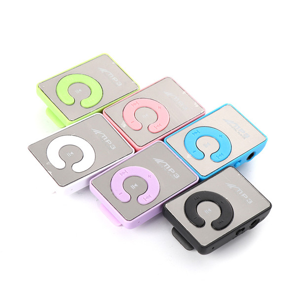 2019 Students use Mini Clip MP3 Player without Screen - Support Micro TF/SD Card (1-16GB) Sport Style MP3 Metal MP4 Players