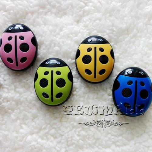 MP3 Players New Ladybug Music Player Portable 5pcs Mini with TF Card Slot High Quality 5 Colors Optional Free Shipping Hot Sell Best Quality