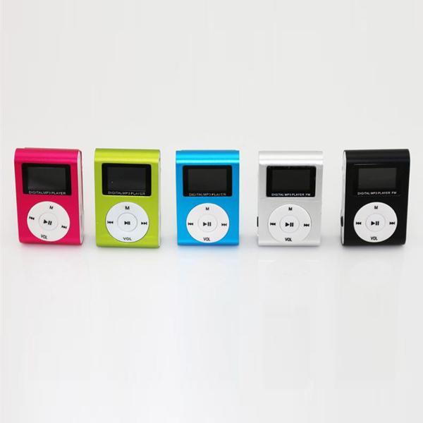 MP3 Player Clip with OLED Screen Metal Body Support Max 8GB TF Card Colorful 50pcs/lot